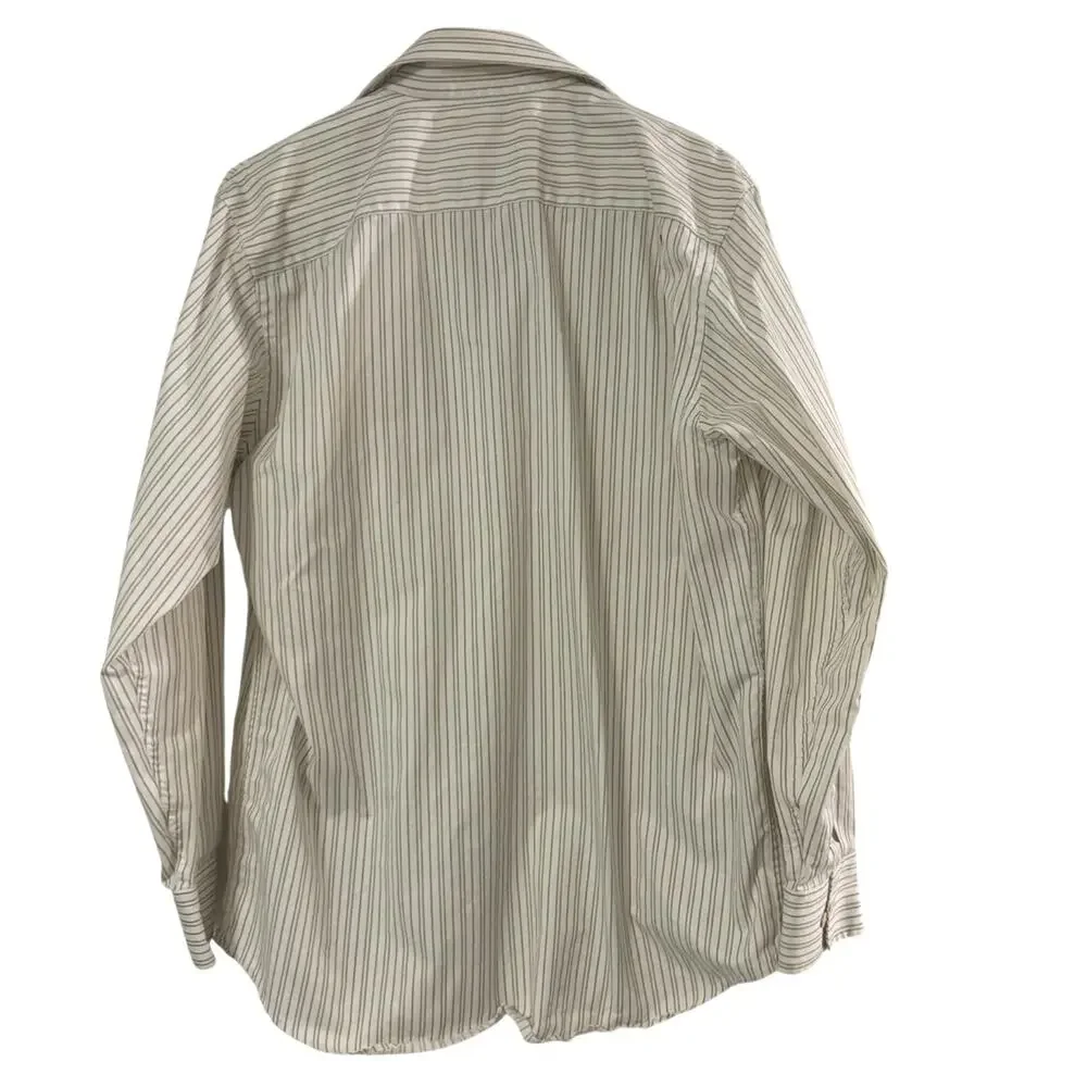Banana Republic Men’s Button Up Shirt Medium Beige Stripe Long Sleeve Casual